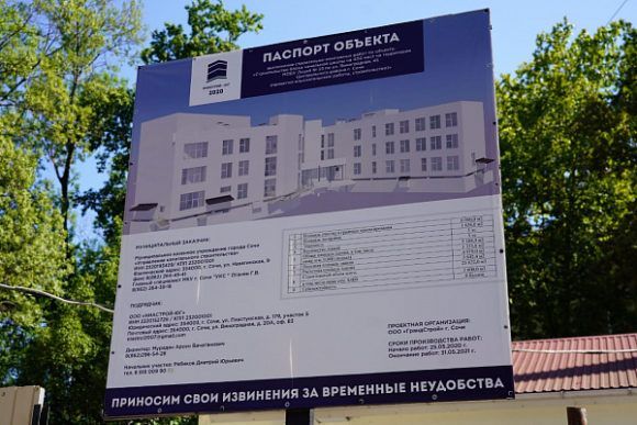 В Сочи началось строительство блока начальной школы лицея №23 ​