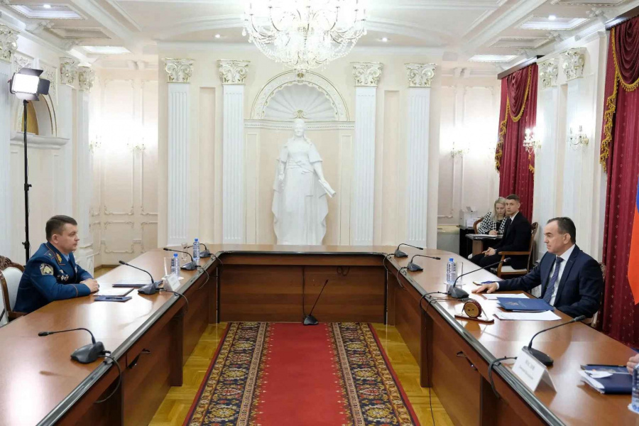 Губернатор Кубани встретился с новым руководителем регионального управления МЧС