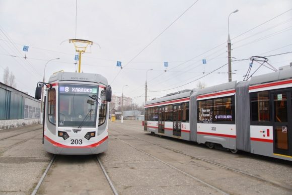 Два новых трехсекционных трамвая вышли на маршруты в Краснодаре